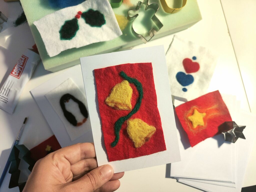 Christmas Card Beginners Needle Felting with Stencils Montague Gallery